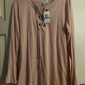 Michael Kors Blush Lace-Up Tunic